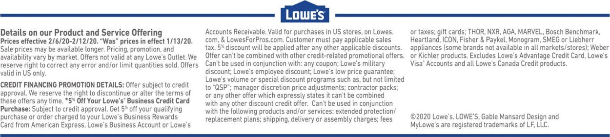 Catalogue Lowe's from 02/06/2020