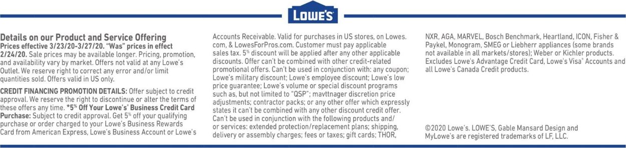 Catalogue Lowe's from 03/23/2020