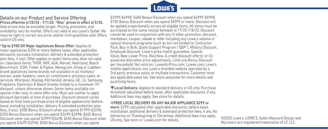 Catalogue Lowe's from 06/25/2020