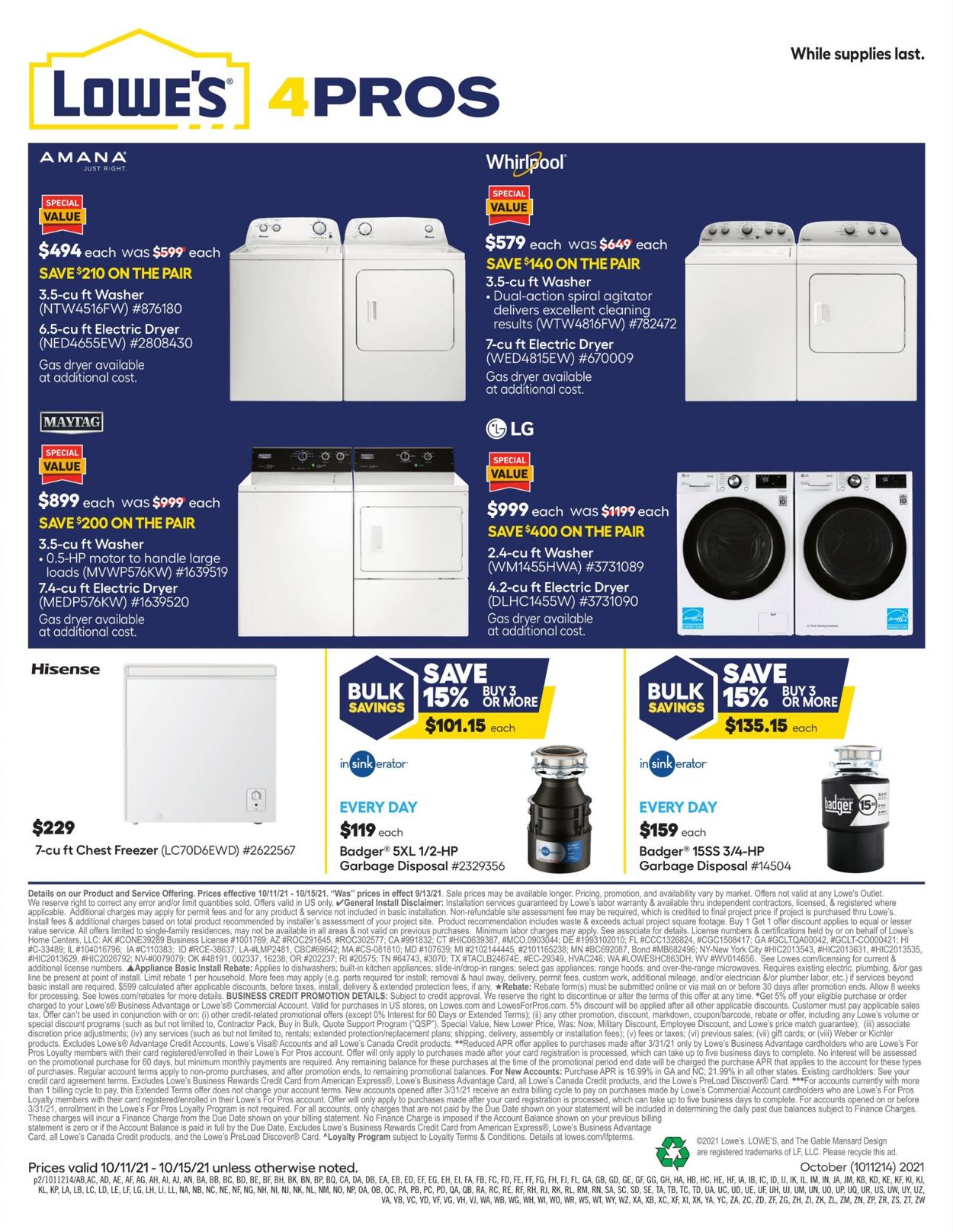 Catalogue Lowe's from 10/11/2021