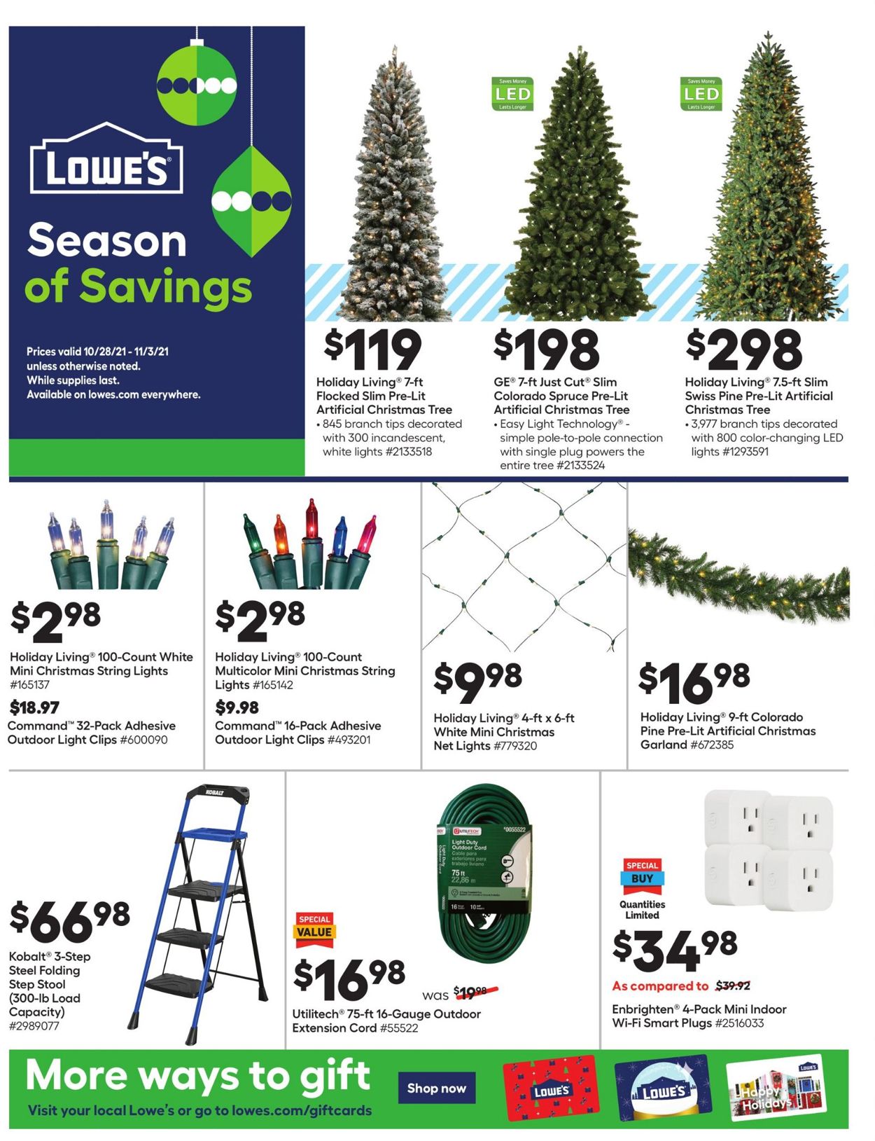 Catalogue Lowe's HOLIDAY 2021 from 10/28/2021
