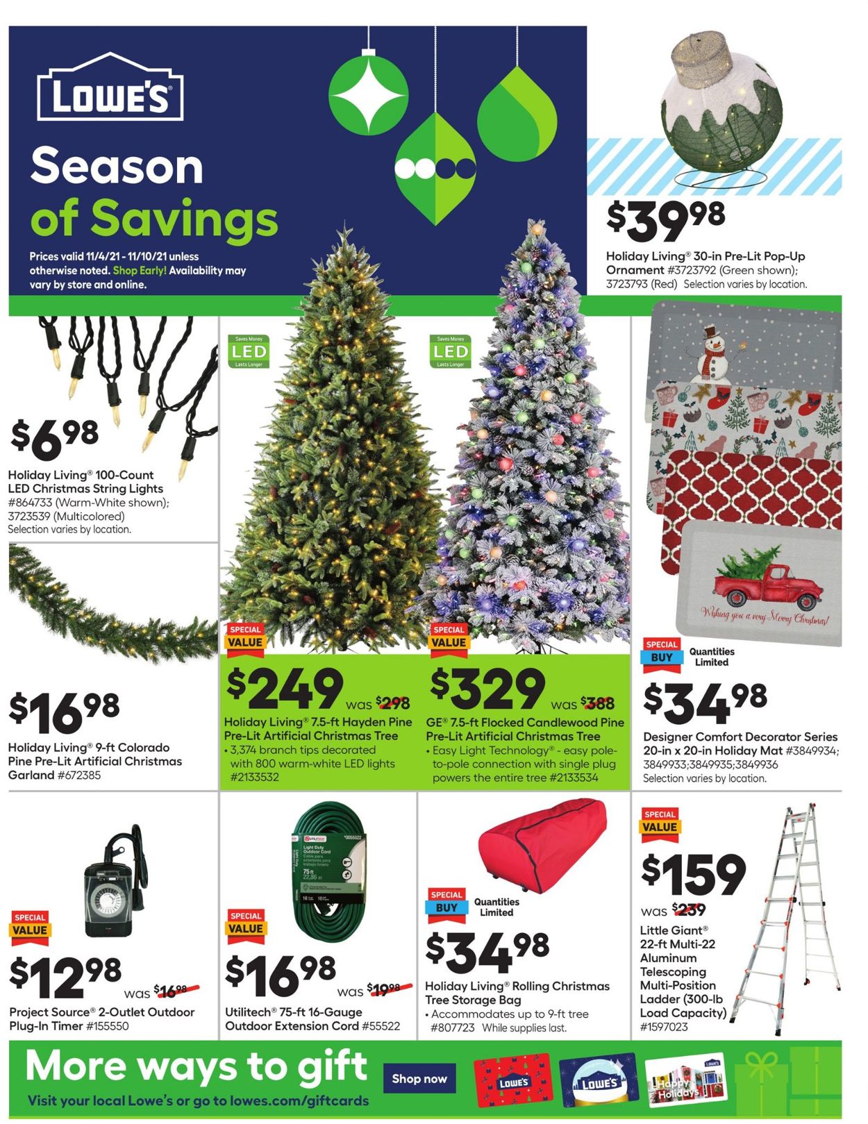 Catalogue Lowe's HOLIDAY 2021 from 11/04/2021