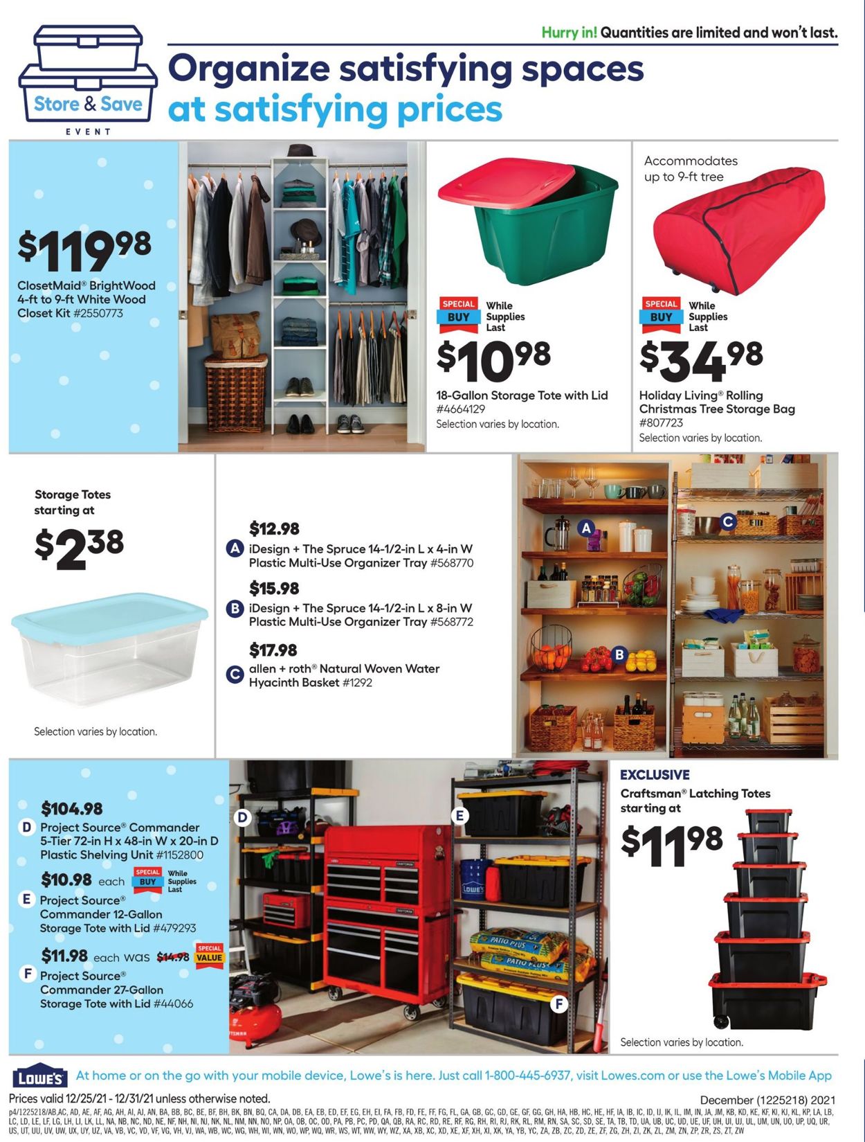 Catalogue Lowe's from 12/25/2021