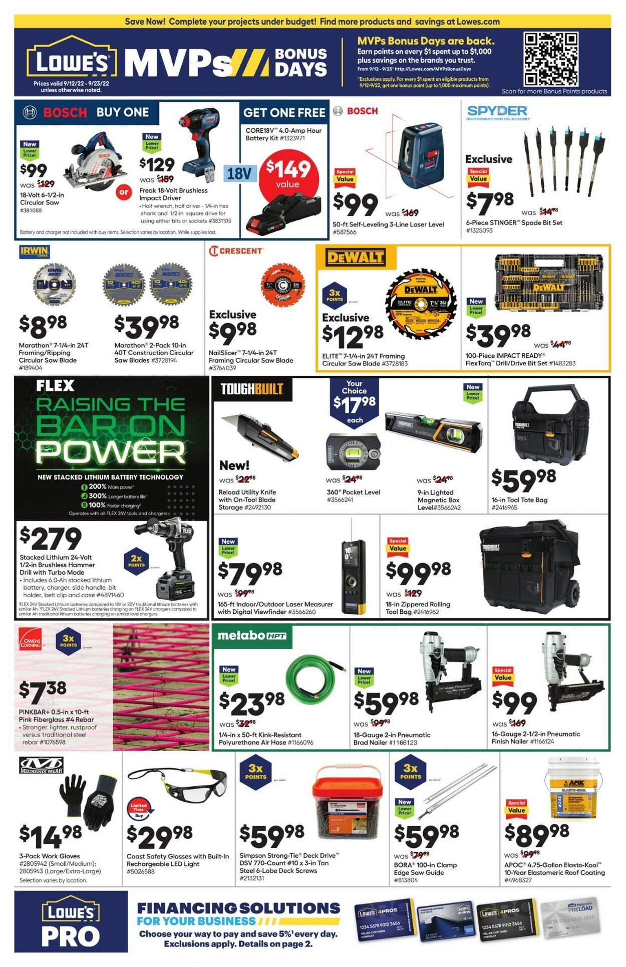 Catalogue Lowe's from 09/12/2022