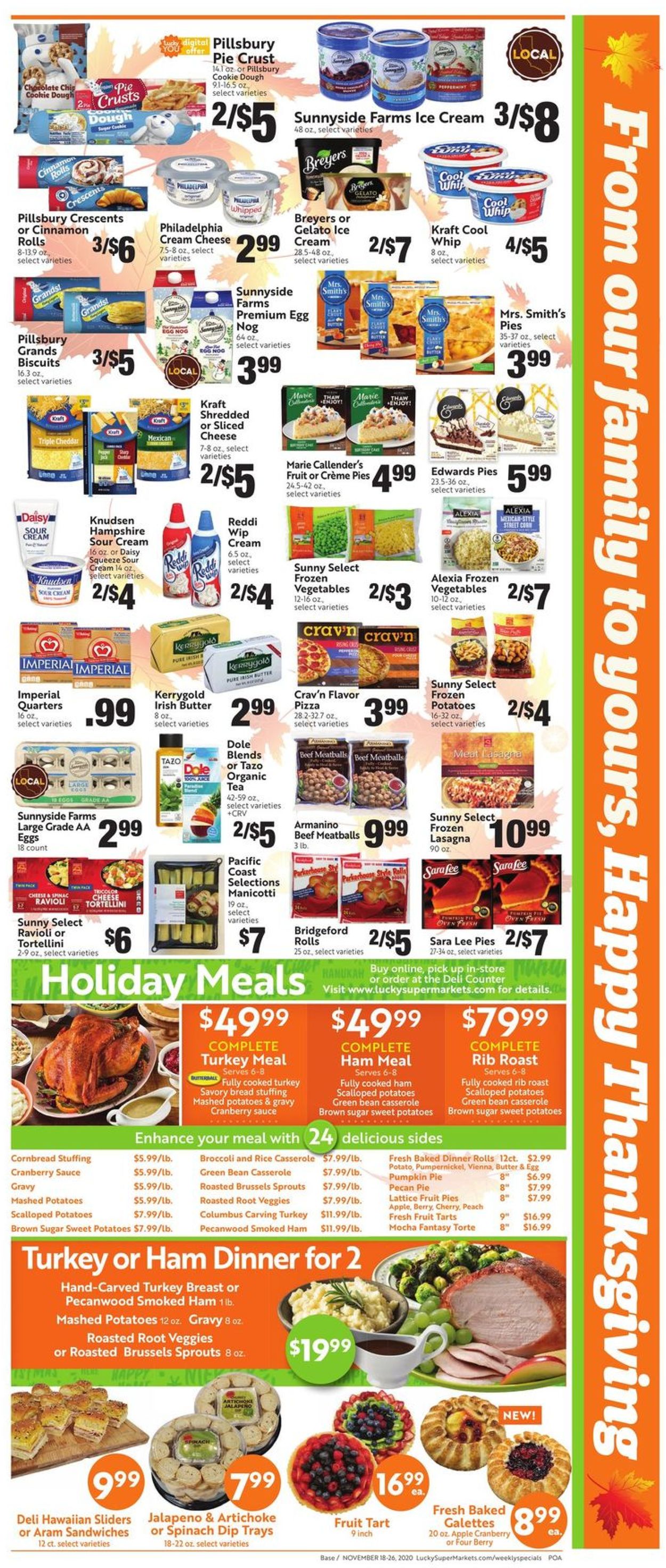 Catalogue Lucky Supermarkets Thanksgiving ad 2020 from 11/18/2020