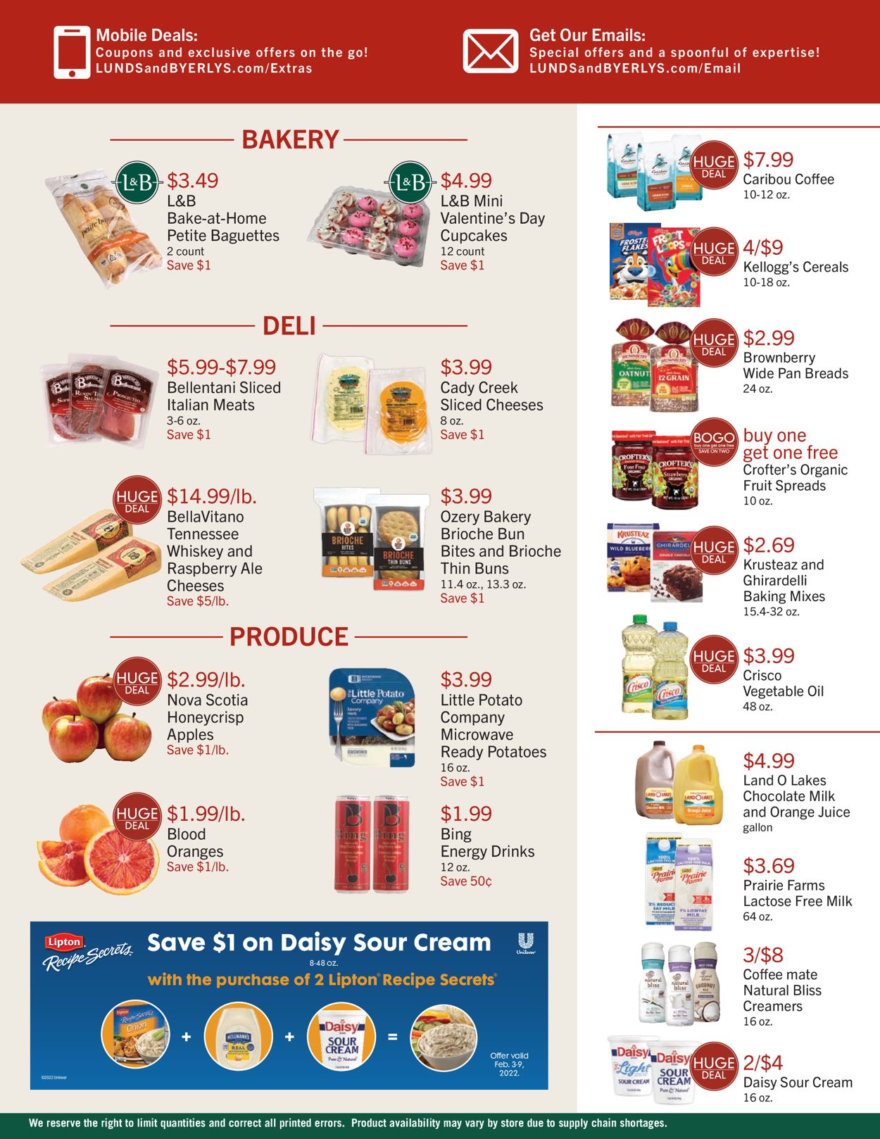Catalogue Lunds & Byerlys from 02/03/2022