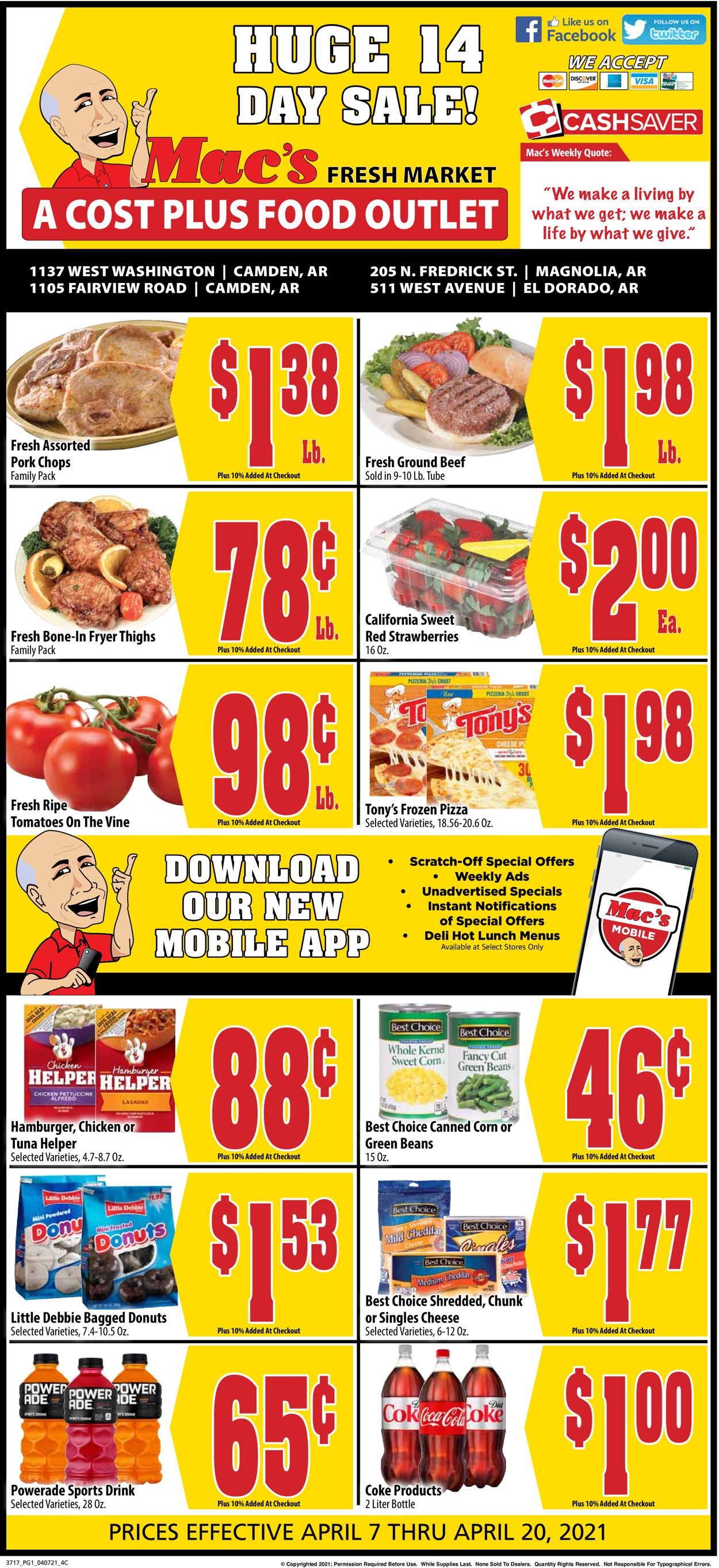 Catalogue Mac's Freshmarket from 04/07/2021