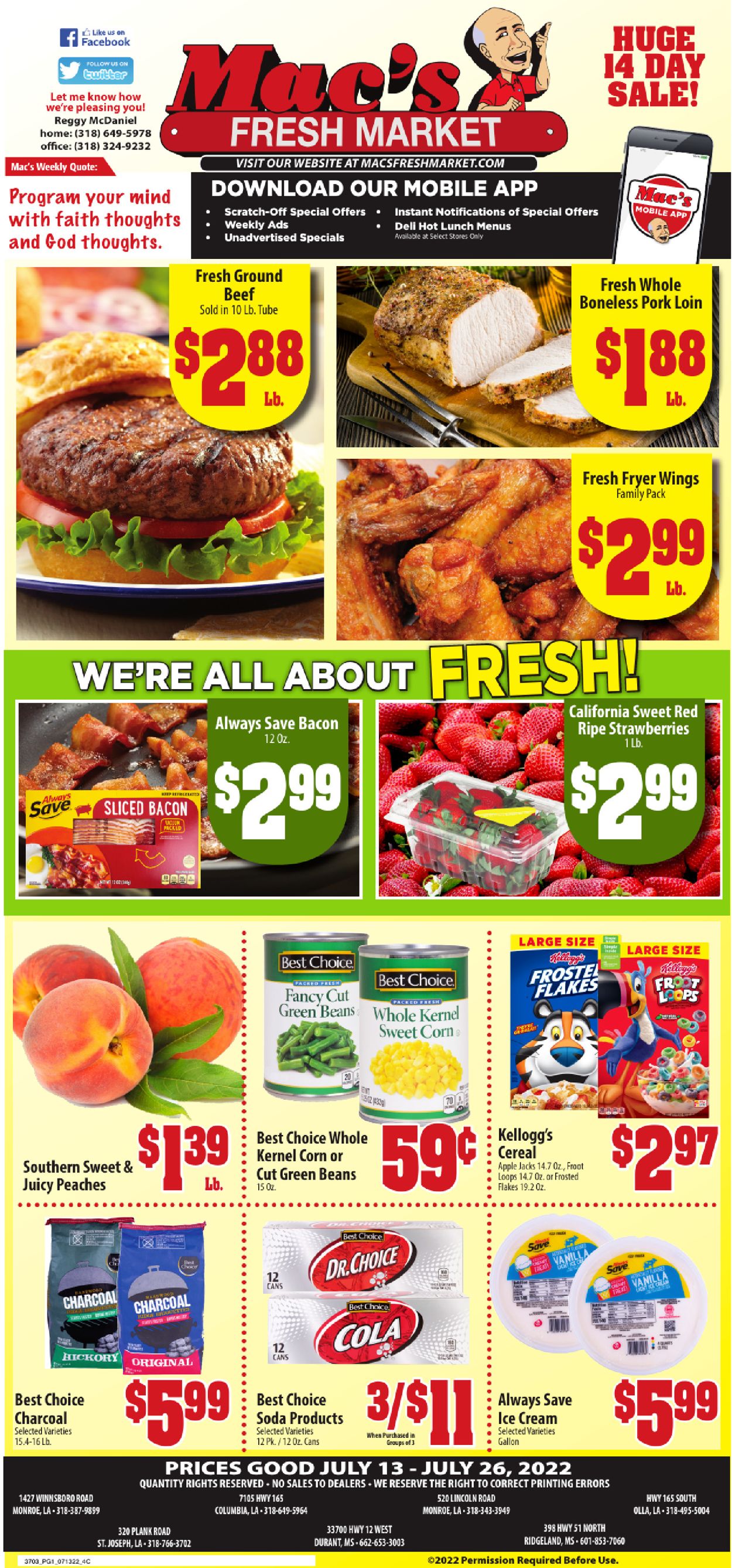 Catalogue Mac's Freshmarket from 07/13/2022