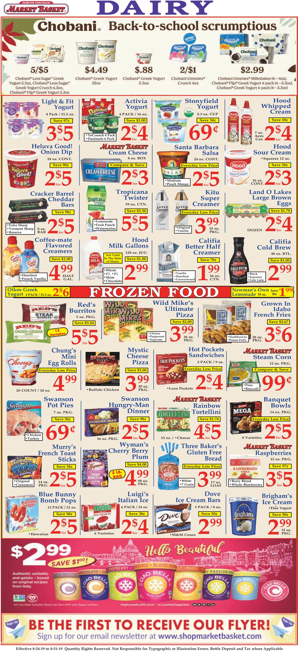 Catalogue Market Basket from 08/24/2019