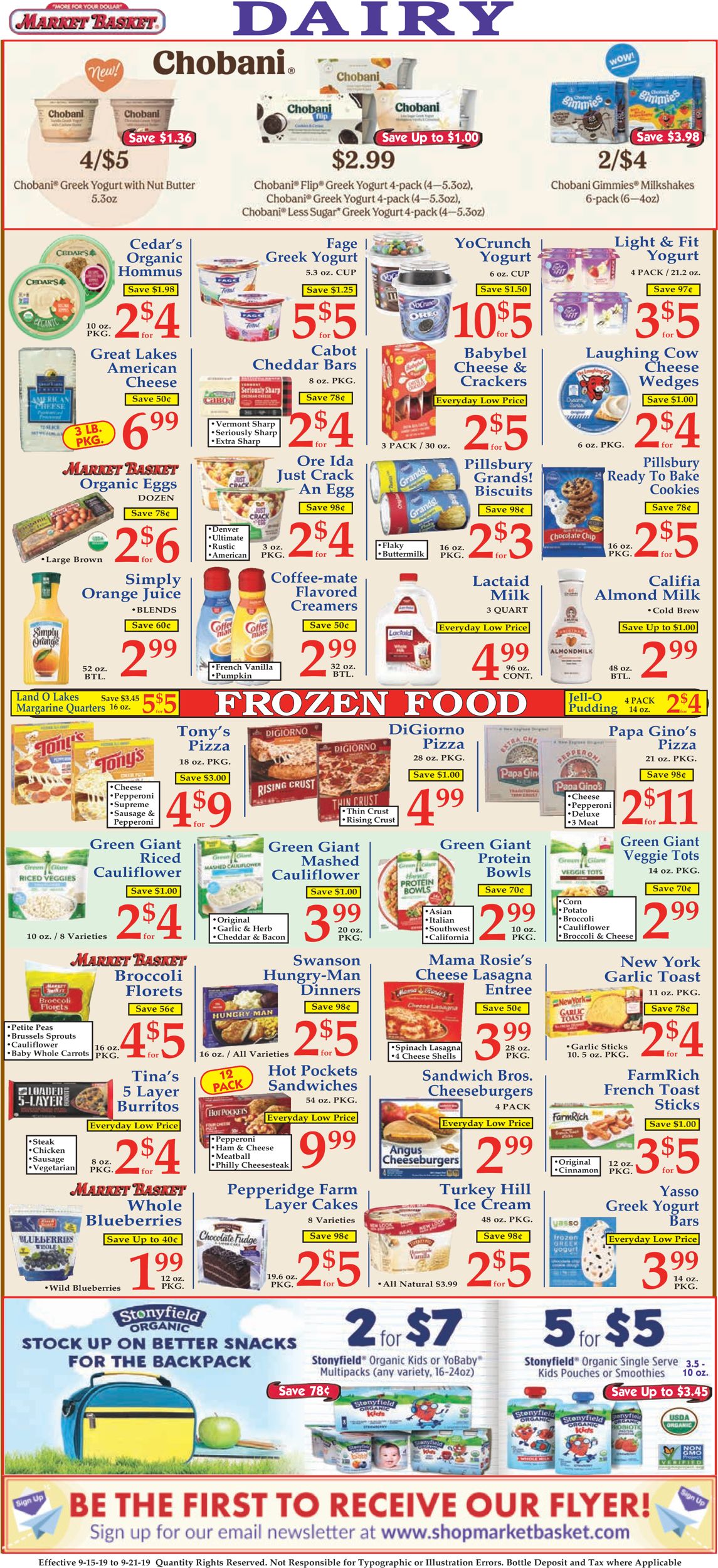 Catalogue Market Basket from 09/15/2019