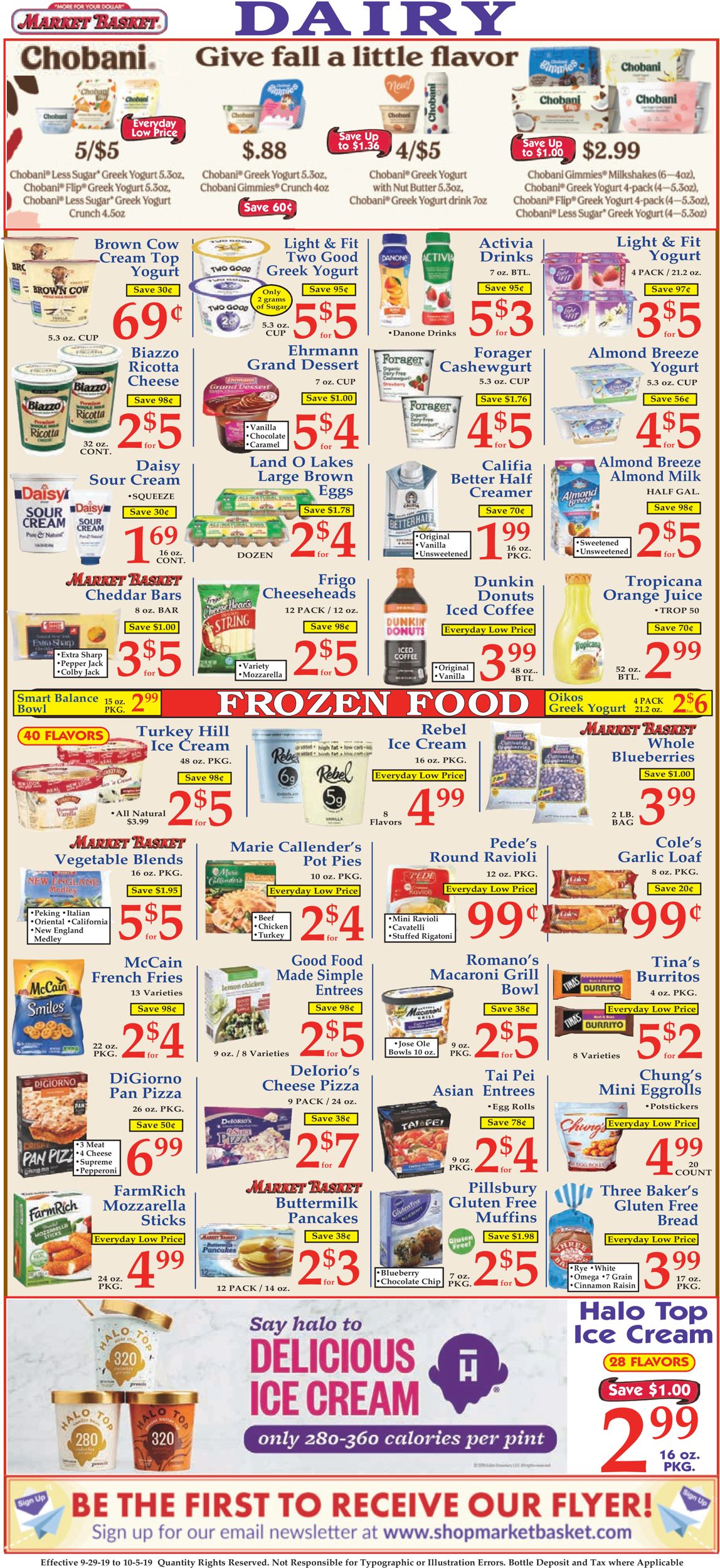 Catalogue Market Basket from 09/29/2019
