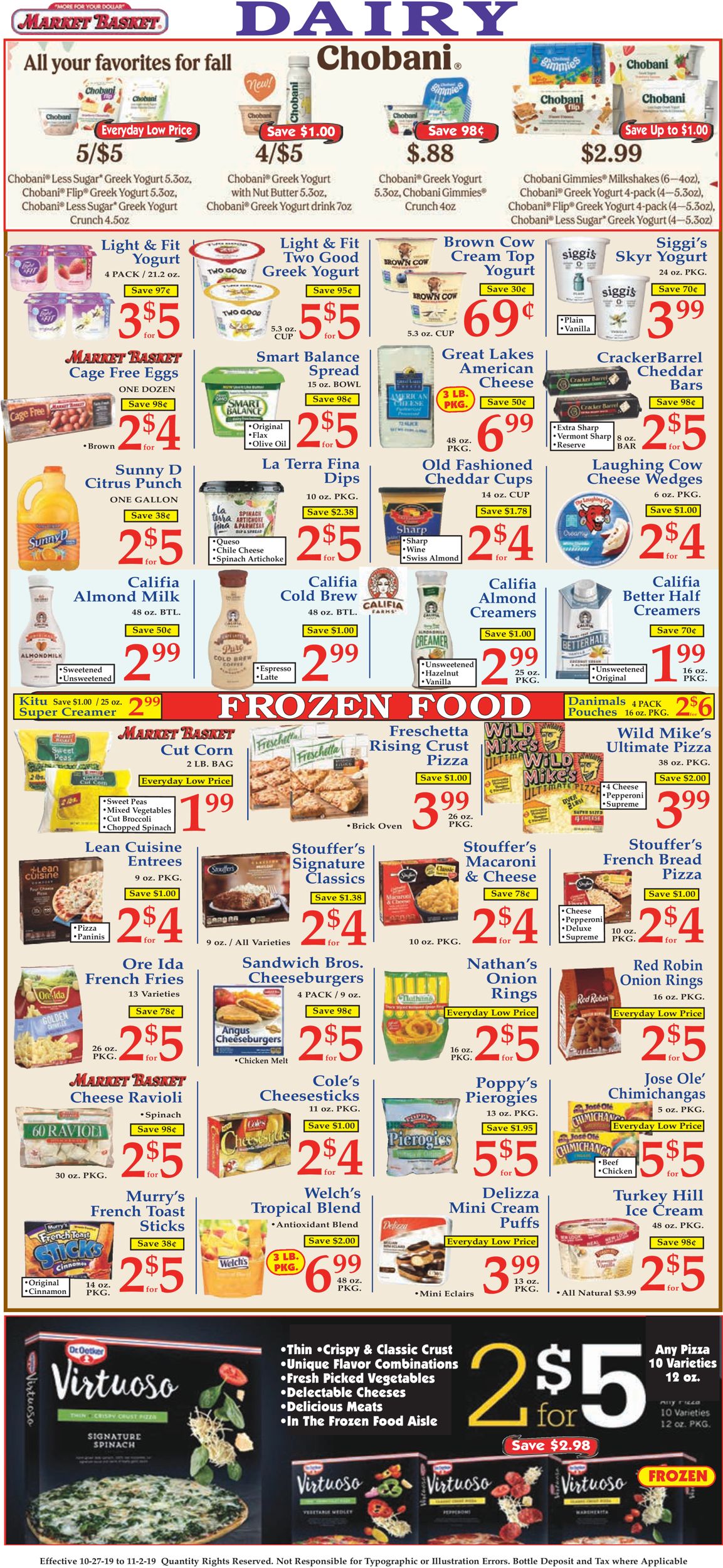 Catalogue Market Basket from 10/27/2019