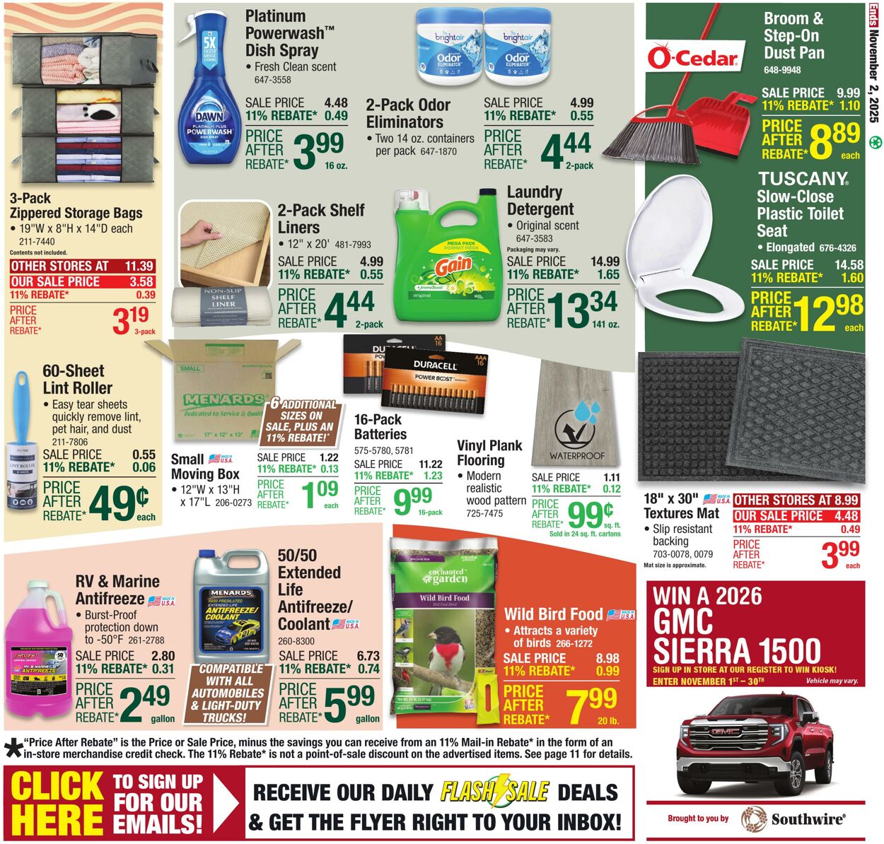 Catalogue Menards from 10/22/2025