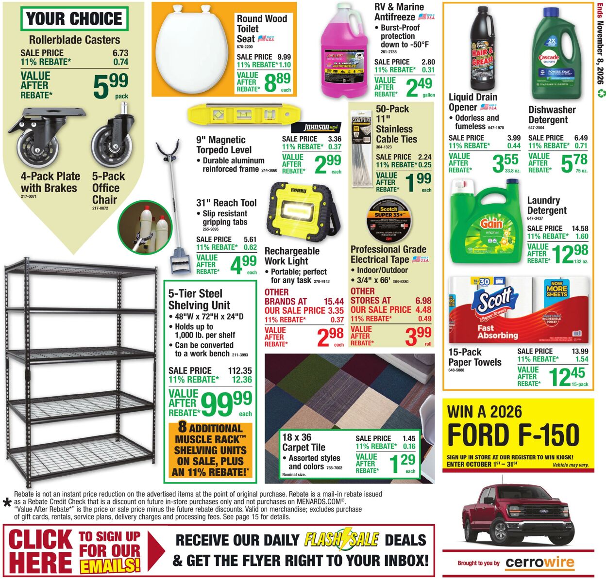 Catalogue Menards from 10/28/2026