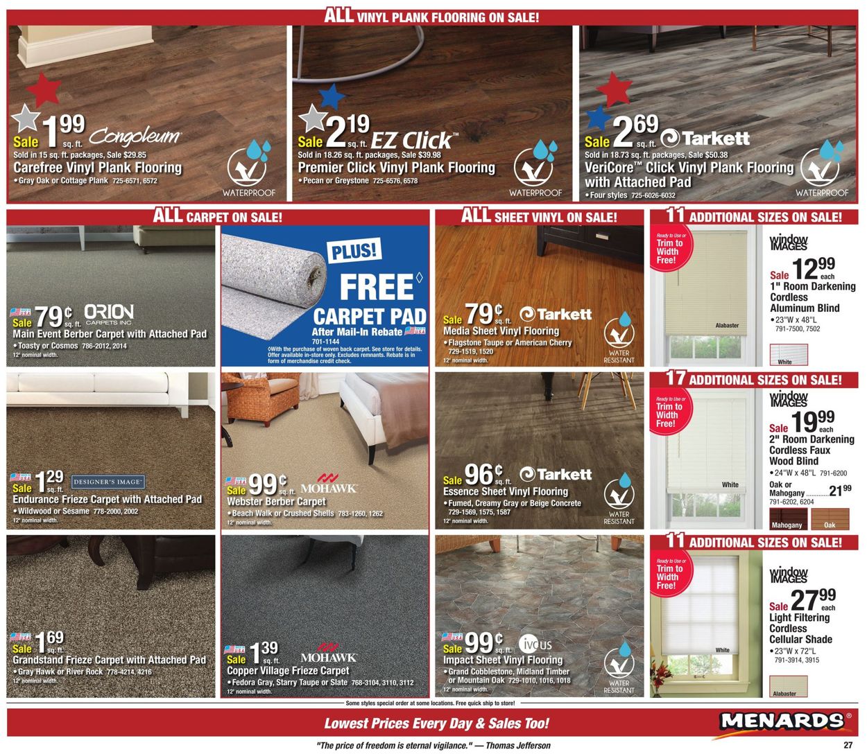 Menards Cur Weekly Ad 06 23 07, Congoleum Vinyl Plank Flooring Menards