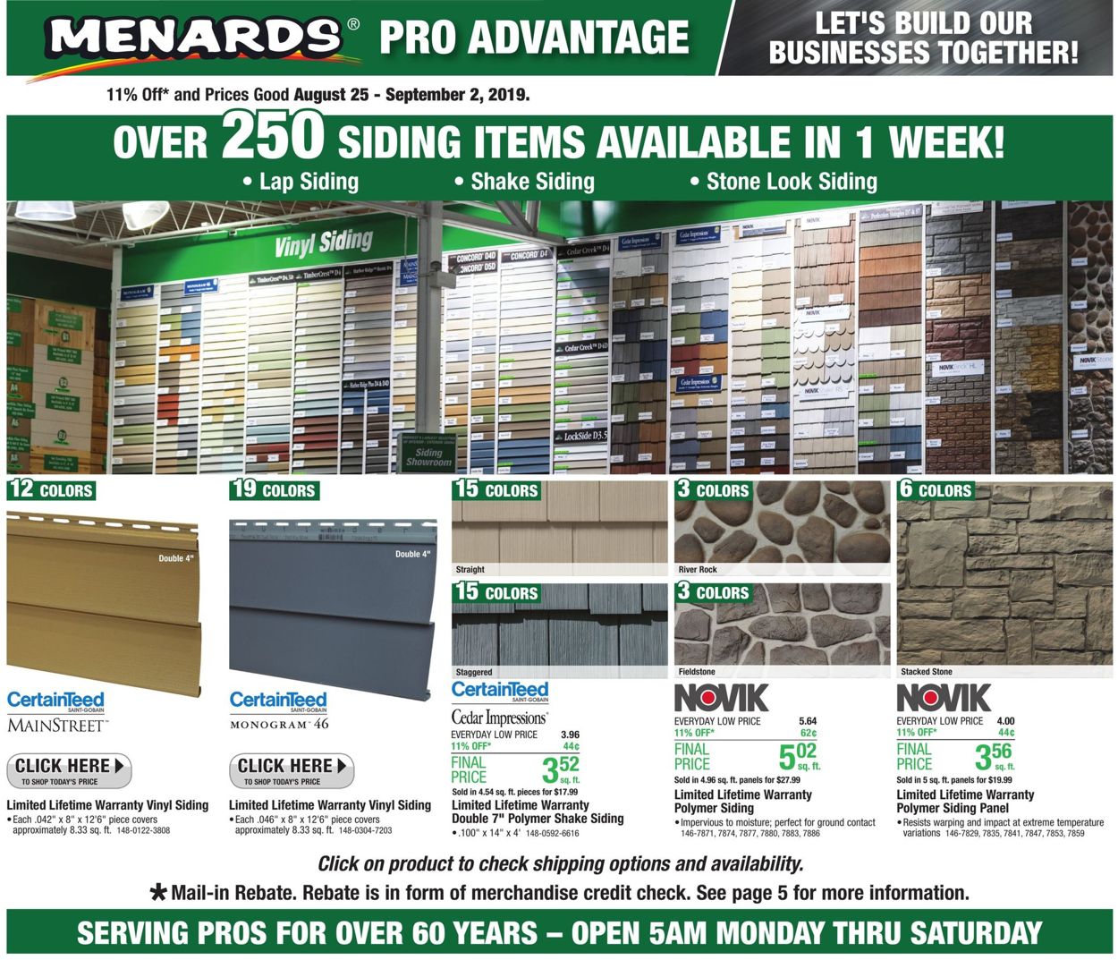 Catalogue Menards from 08/25/2019