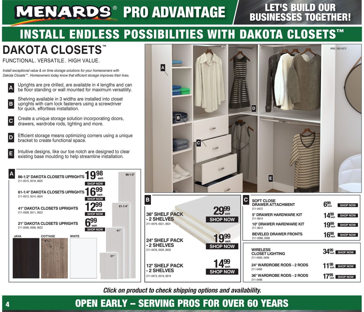 Menards Cur Weekly Ad 03 29 04 11, Menards Closet Shelving