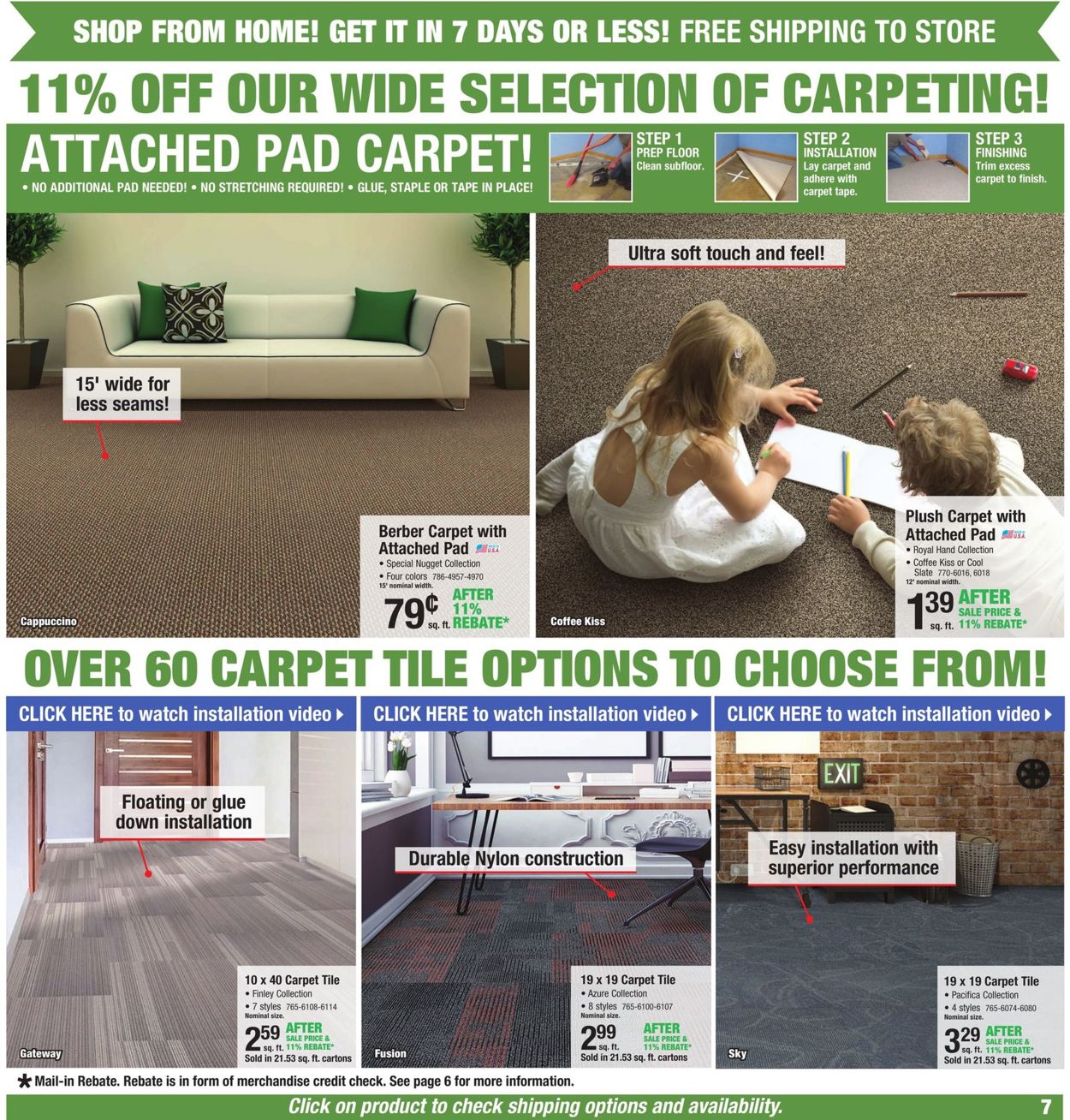 Menards Cur Weekly Ad 10 11 17, Menards Carpet Tile