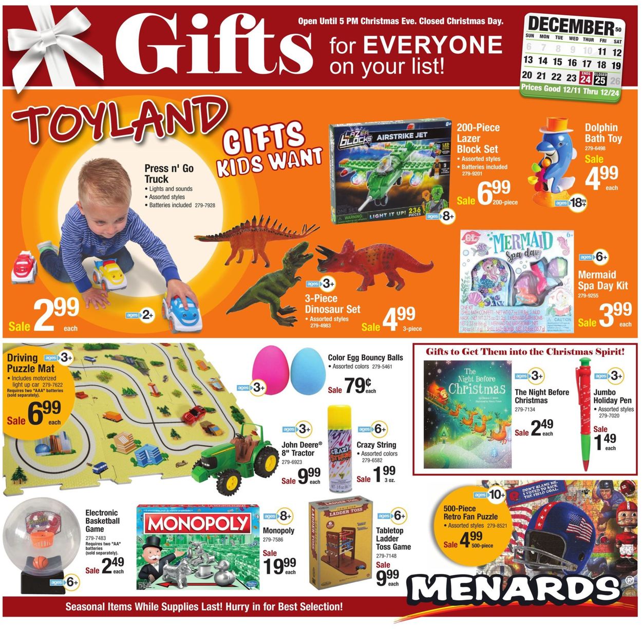 Catalogue Menards Christmas Gifts 2020 from 12/11/2020