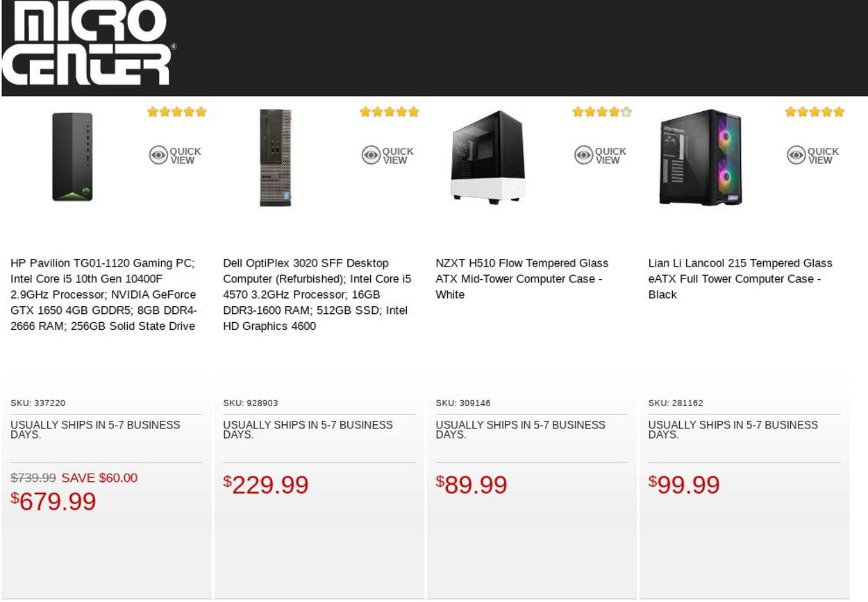 Catalogue Micro Center from 08/09/2022