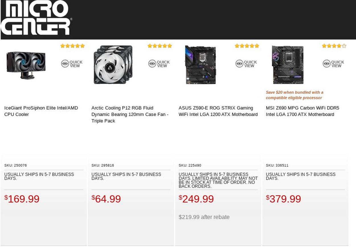 Catalogue Micro Center from 08/09/2022