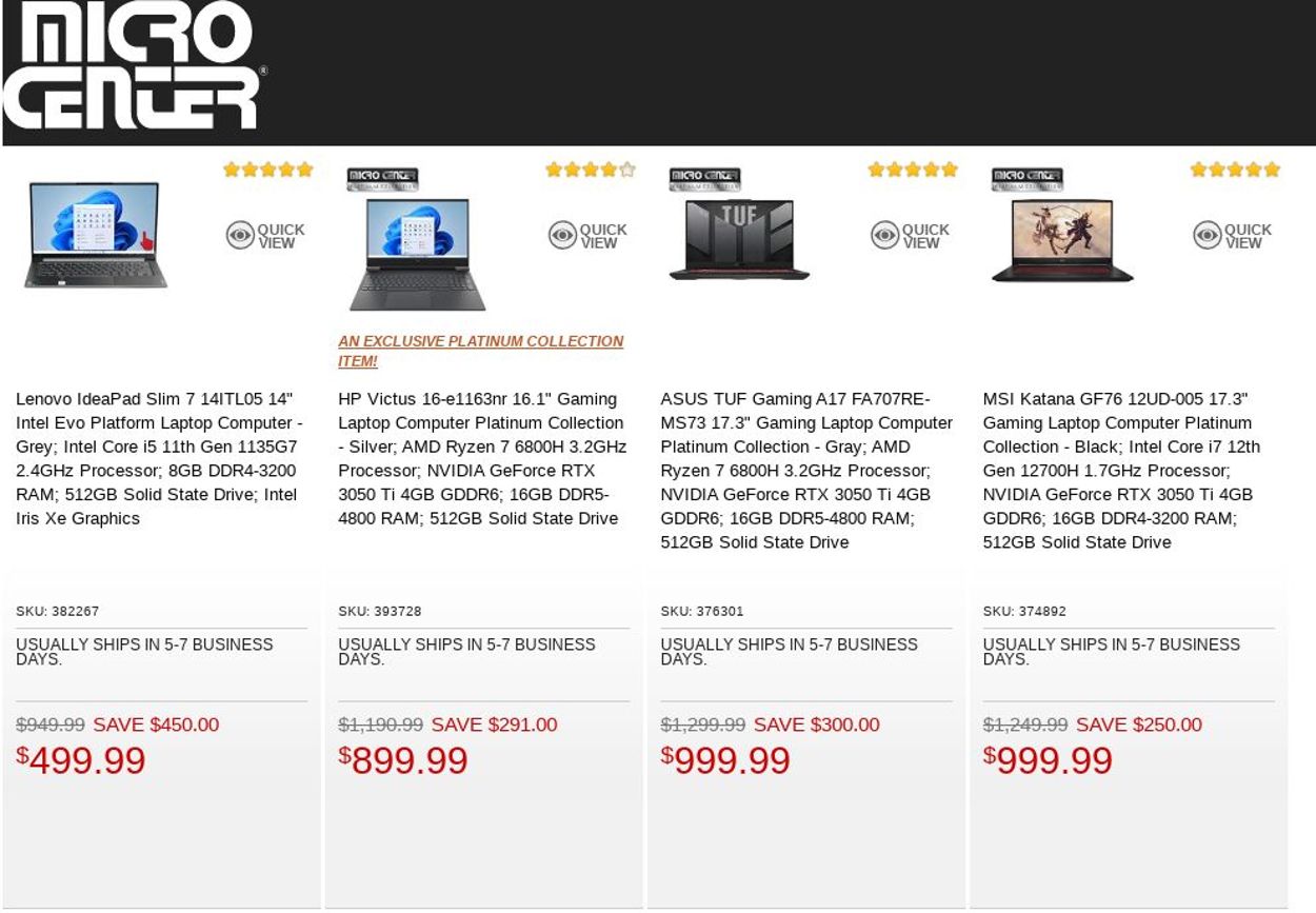 Catalogue Micro Center from 08/16/2022