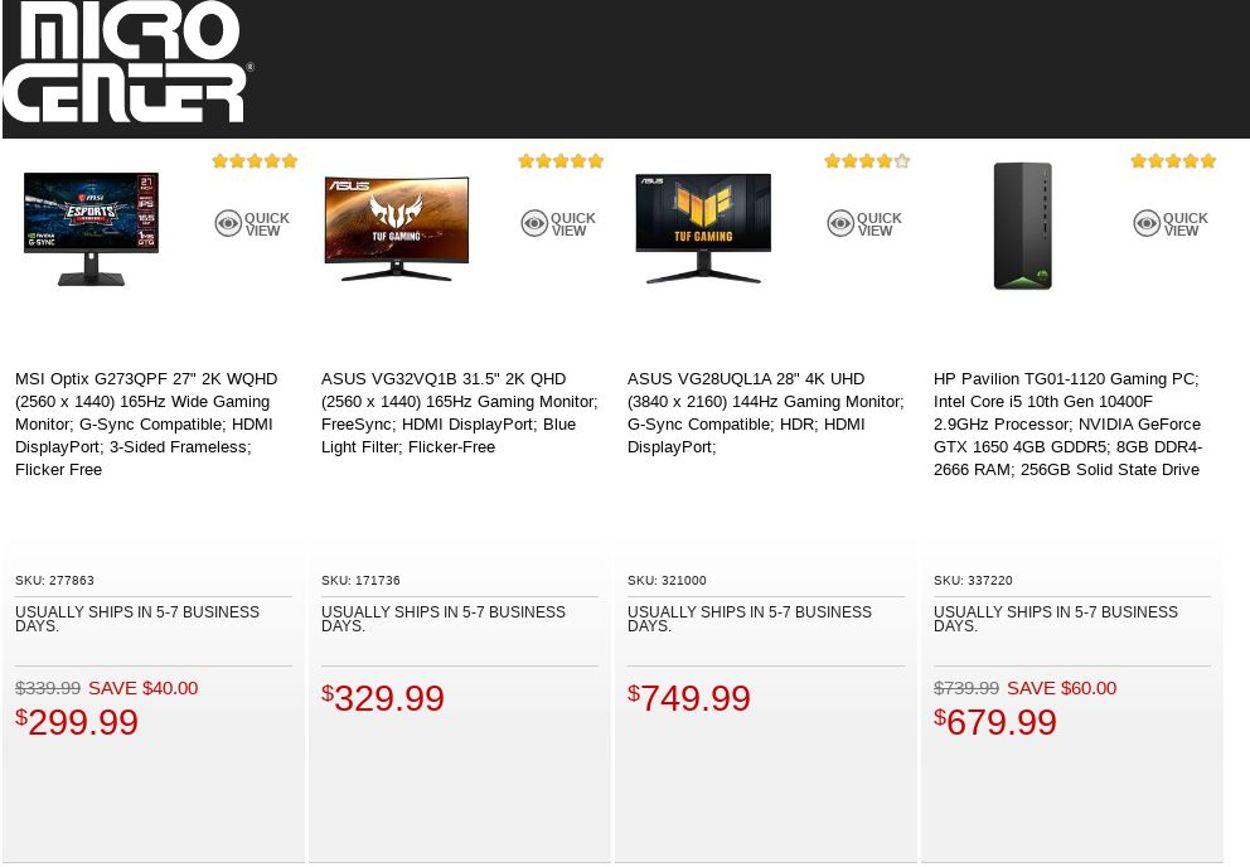 Catalogue Micro Center from 08/16/2022