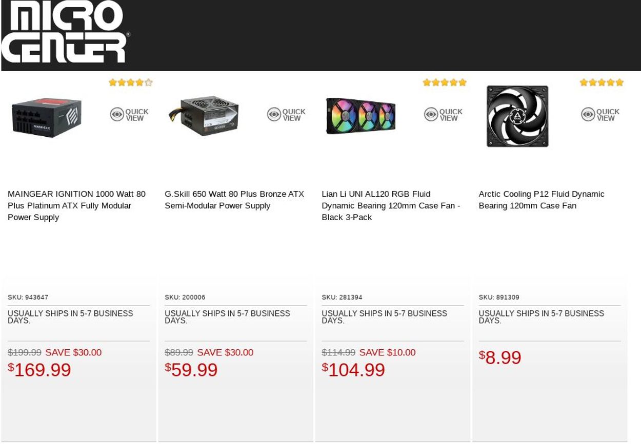 Catalogue Micro Center from 08/16/2022