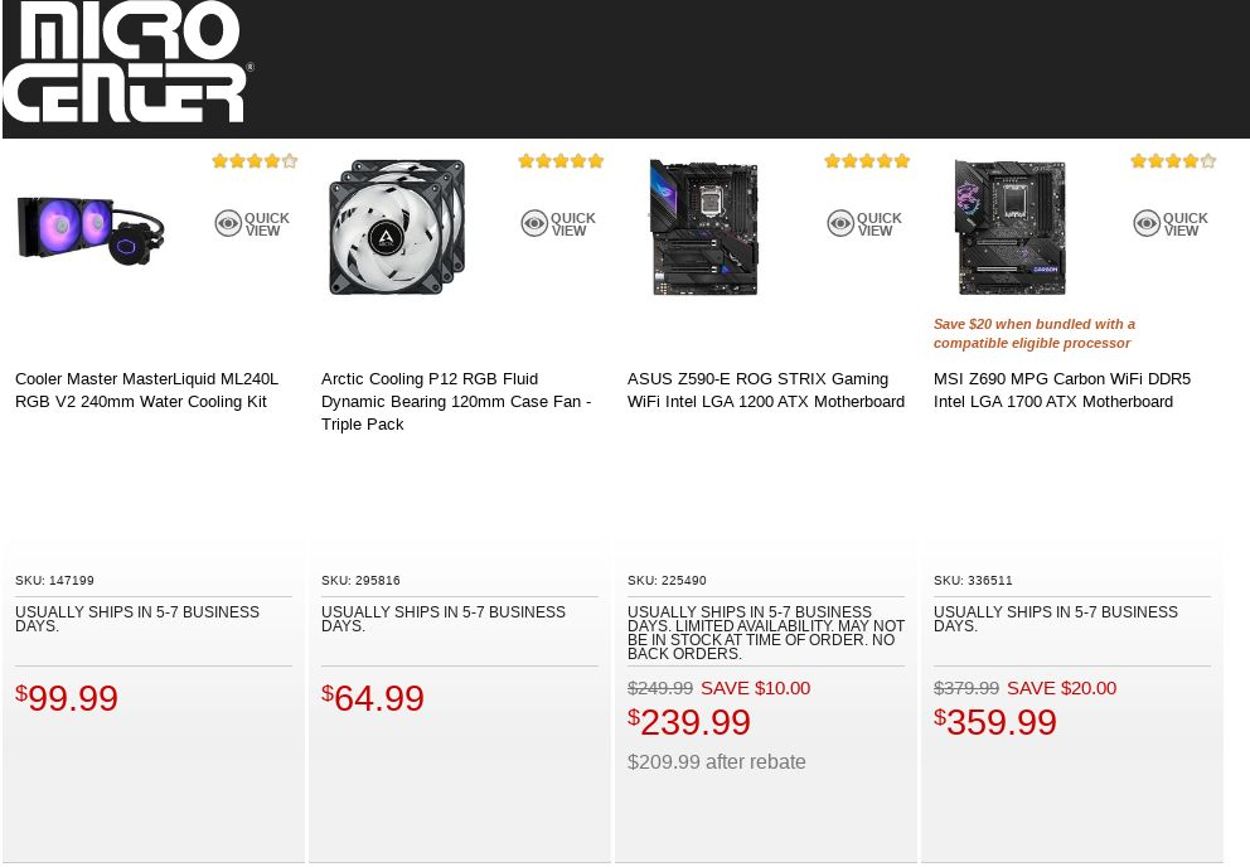 Catalogue Micro Center from 08/16/2022