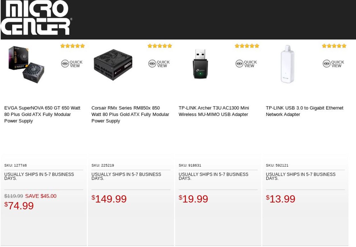 Catalogue Micro Center from 08/16/2022