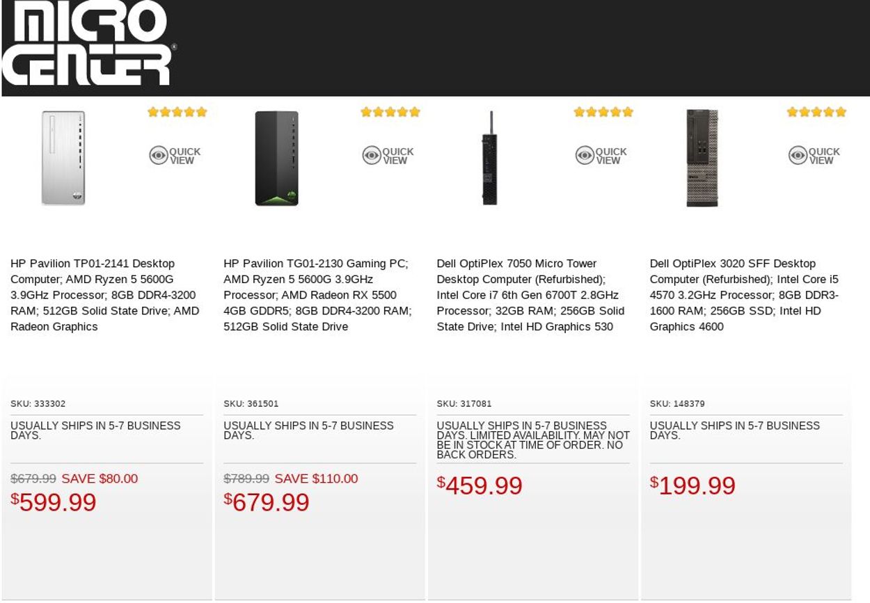 Catalogue Micro Center from 08/23/2022