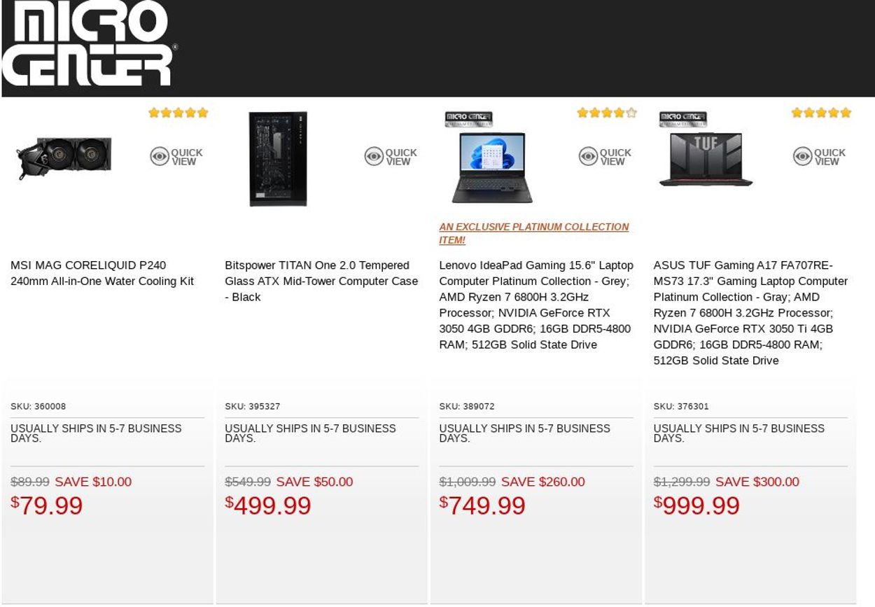 Catalogue Micro Center from 08/30/2022