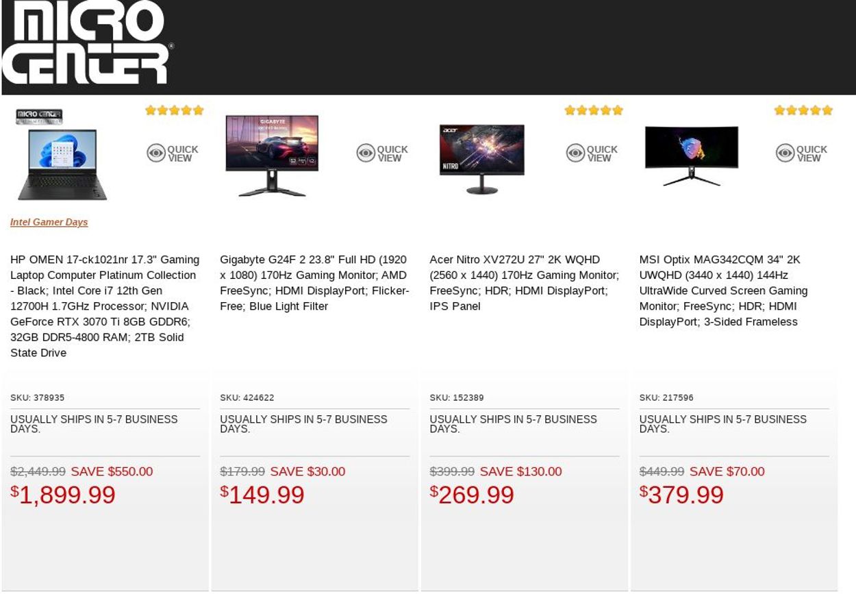 Catalogue Micro Center from 08/30/2022