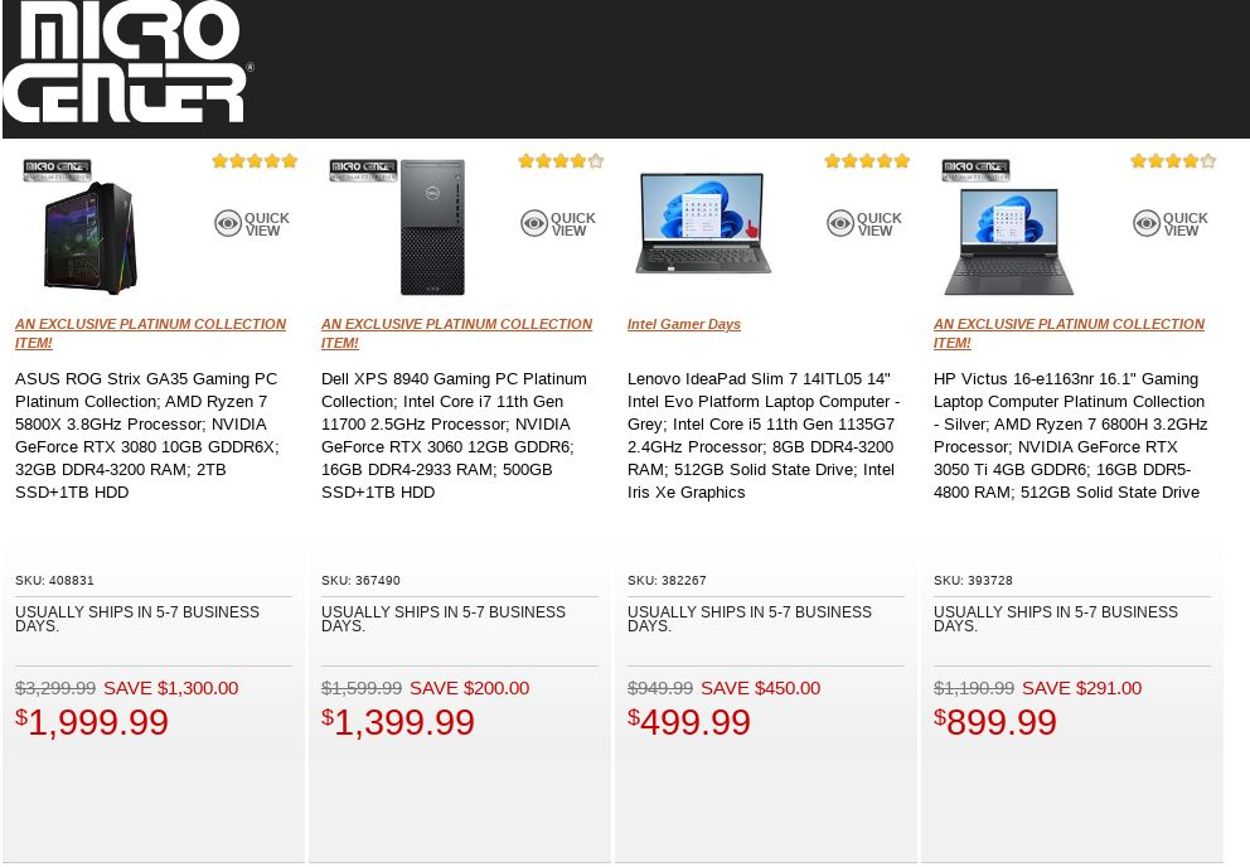 Catalogue Micro Center from 08/30/2022