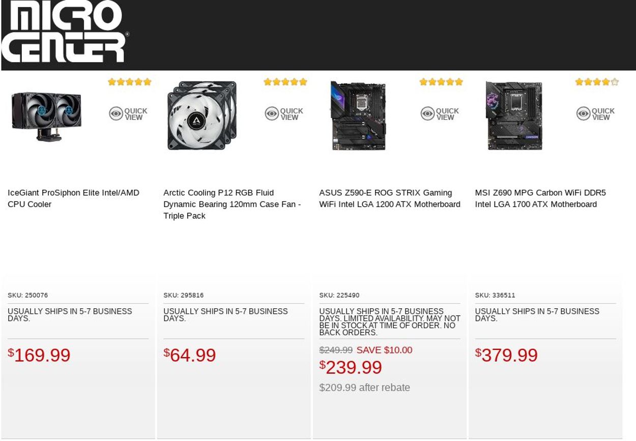 Catalogue Micro Center from 08/30/2022