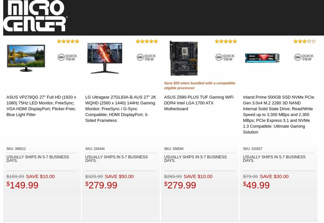 Catalogue Micro Center from 09/06/2022