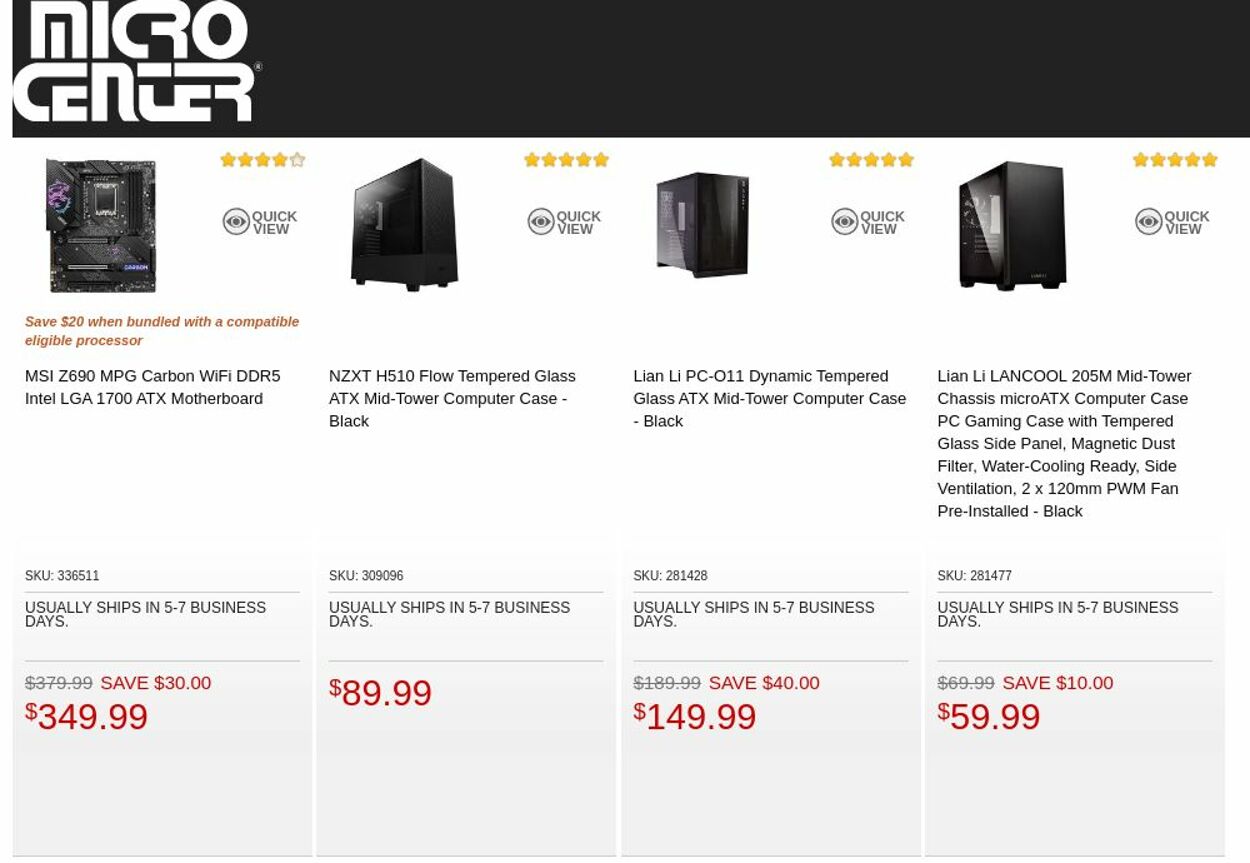 Catalogue Micro Center from 09/20/2022