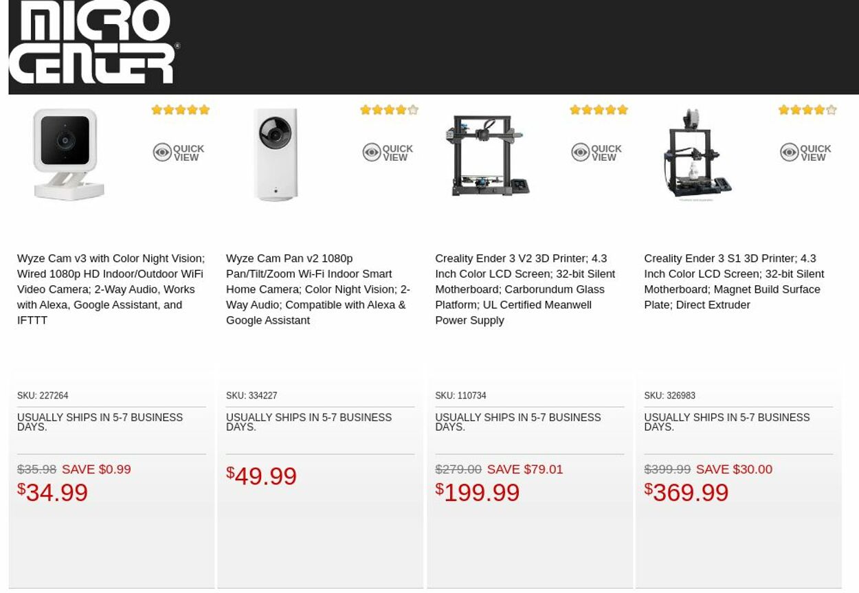 Catalogue Micro Center from 09/20/2022