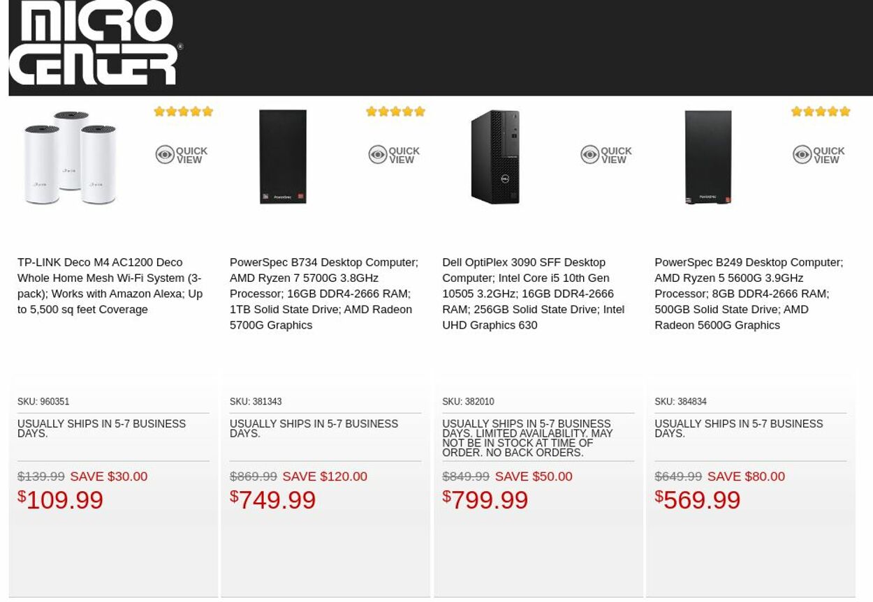 Catalogue Micro Center from 09/20/2022