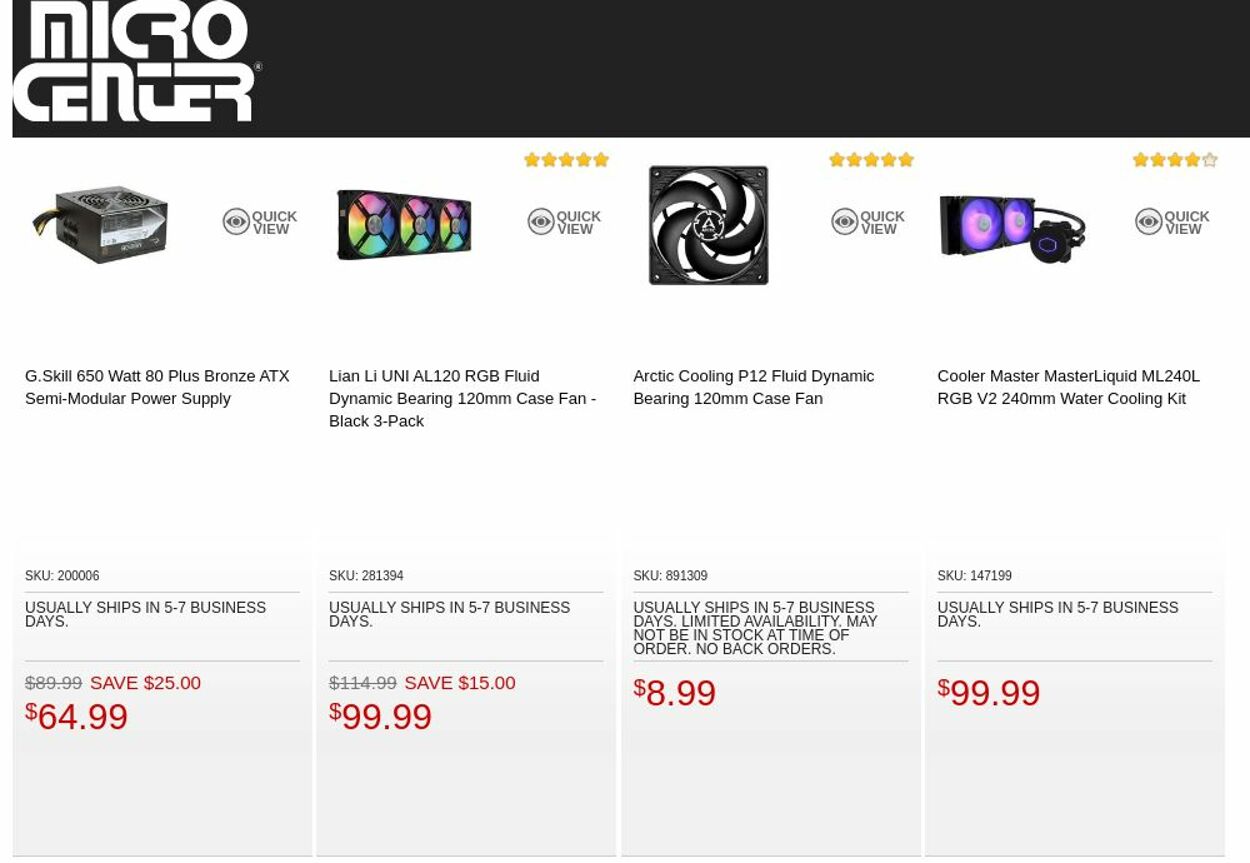 Catalogue Micro Center from 09/27/2022