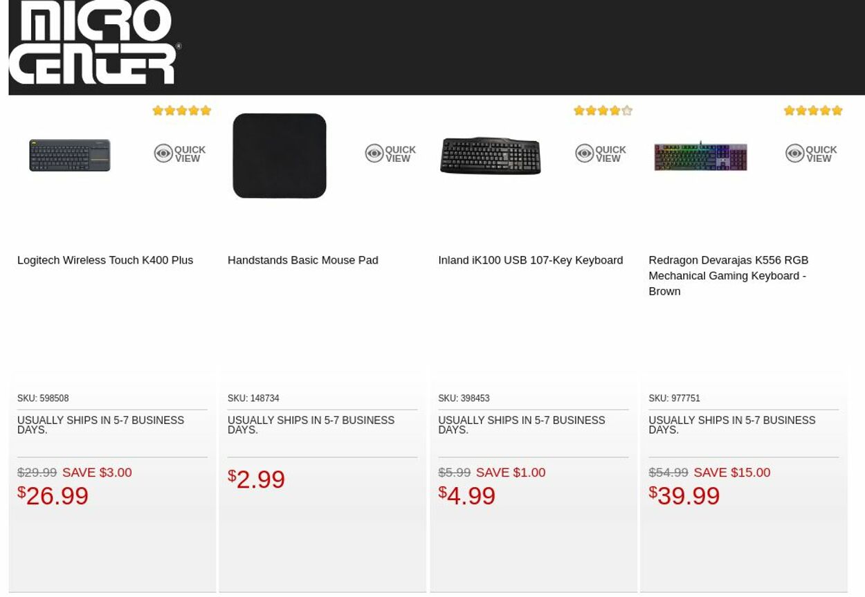 Catalogue Micro Center from 09/27/2022