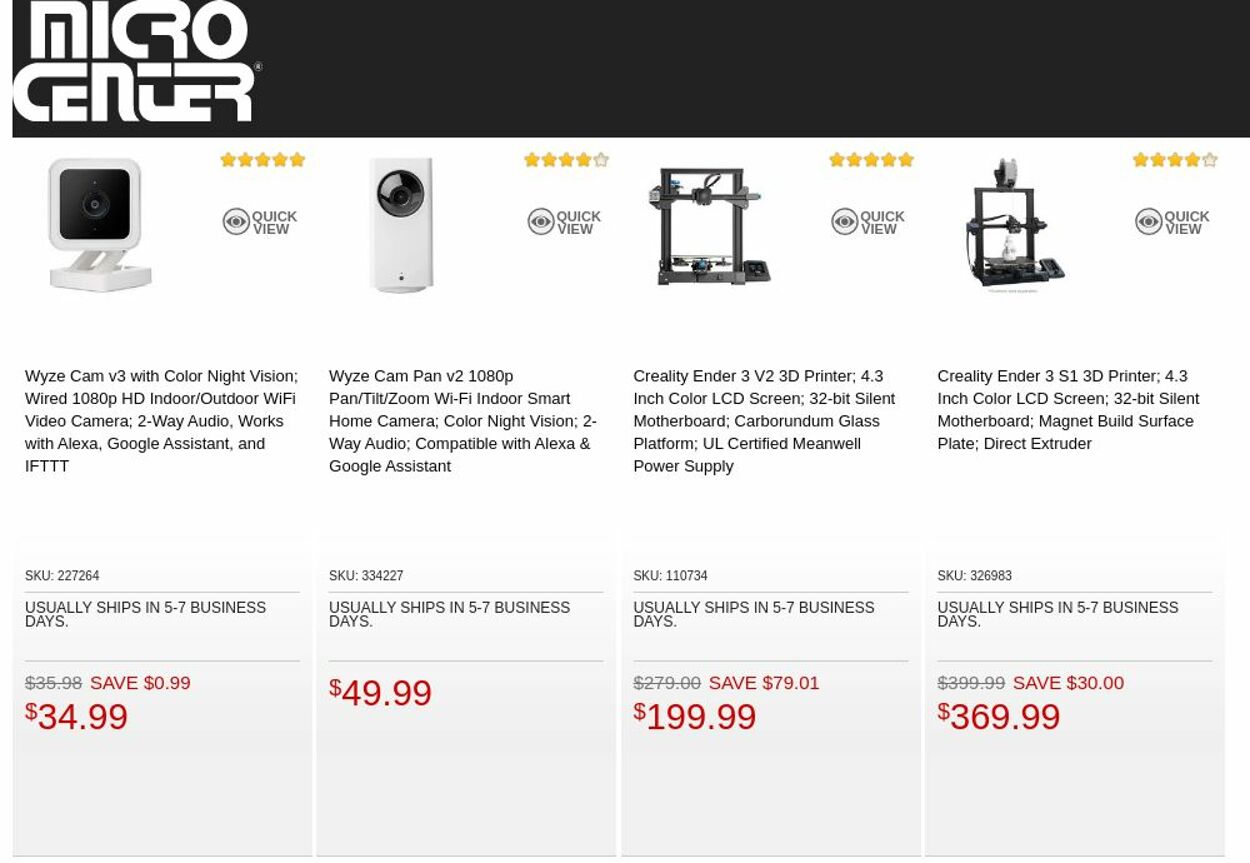 Catalogue Micro Center from 09/27/2022
