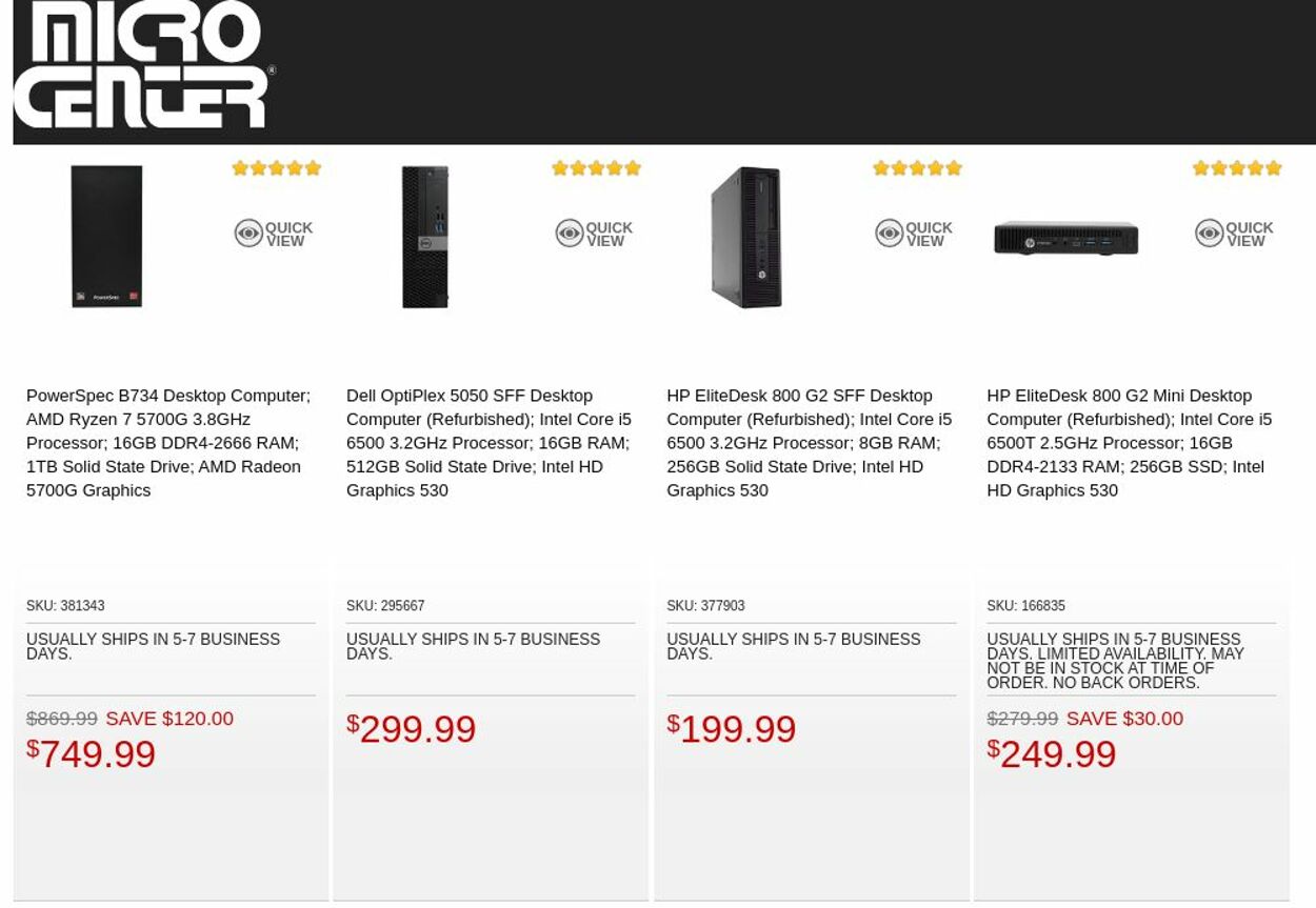 Catalogue Micro Center from 09/27/2022