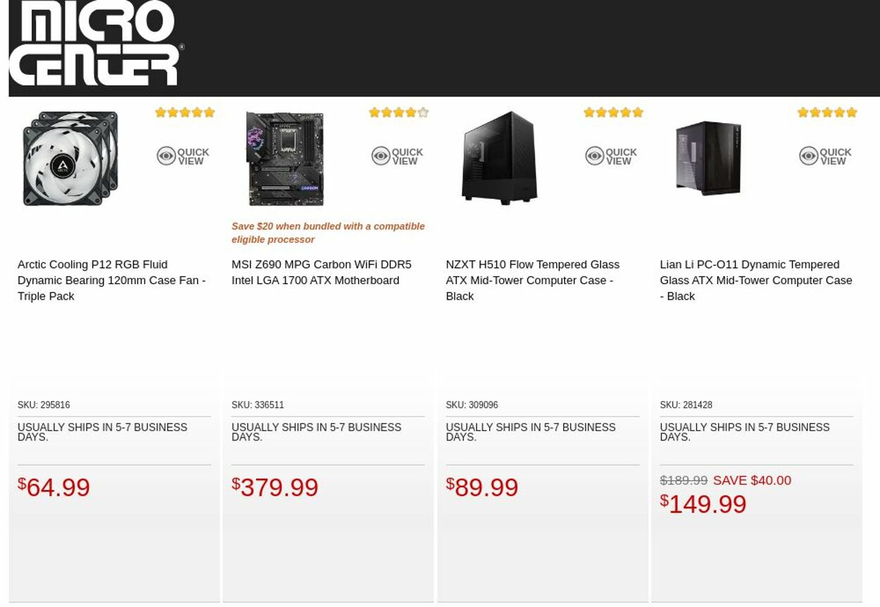 Catalogue Micro Center from 10/04/2022