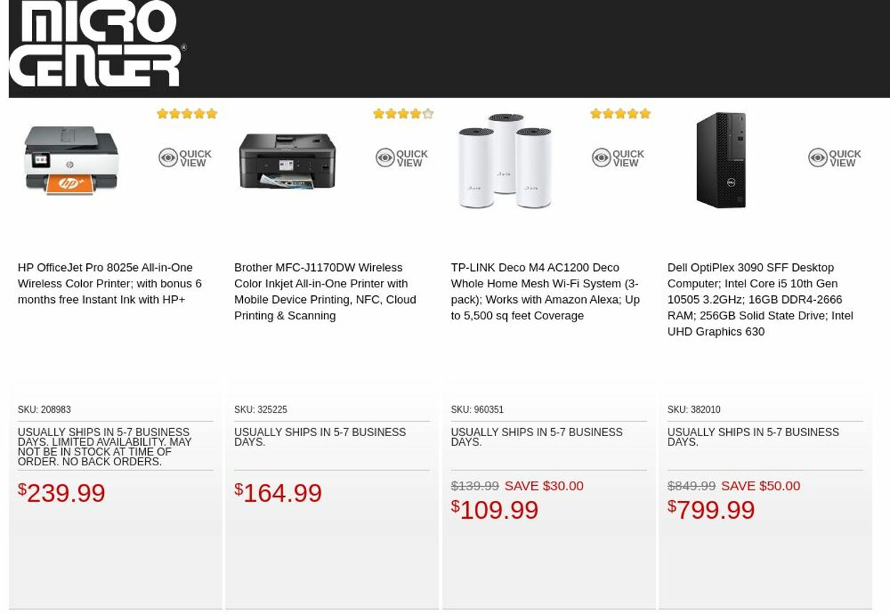 Catalogue Micro Center from 10/04/2022