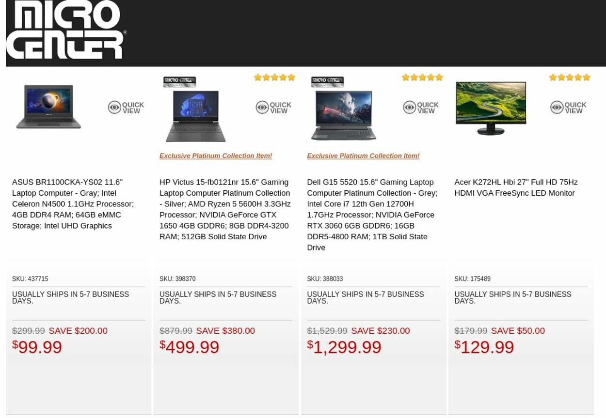 Catalogue Micro Center from 10/11/2022