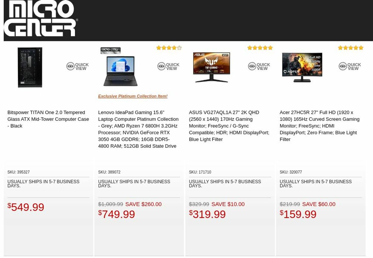 Catalogue Micro Center from 10/11/2022