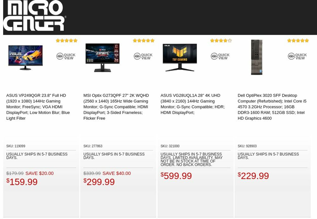 Catalogue Micro Center from 10/11/2022