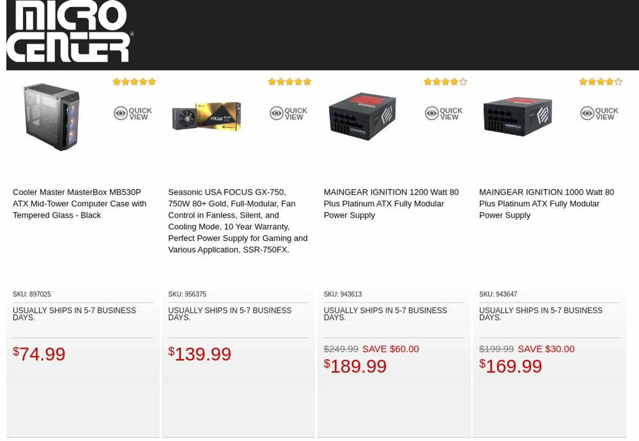 Catalogue Micro Center from 10/11/2022