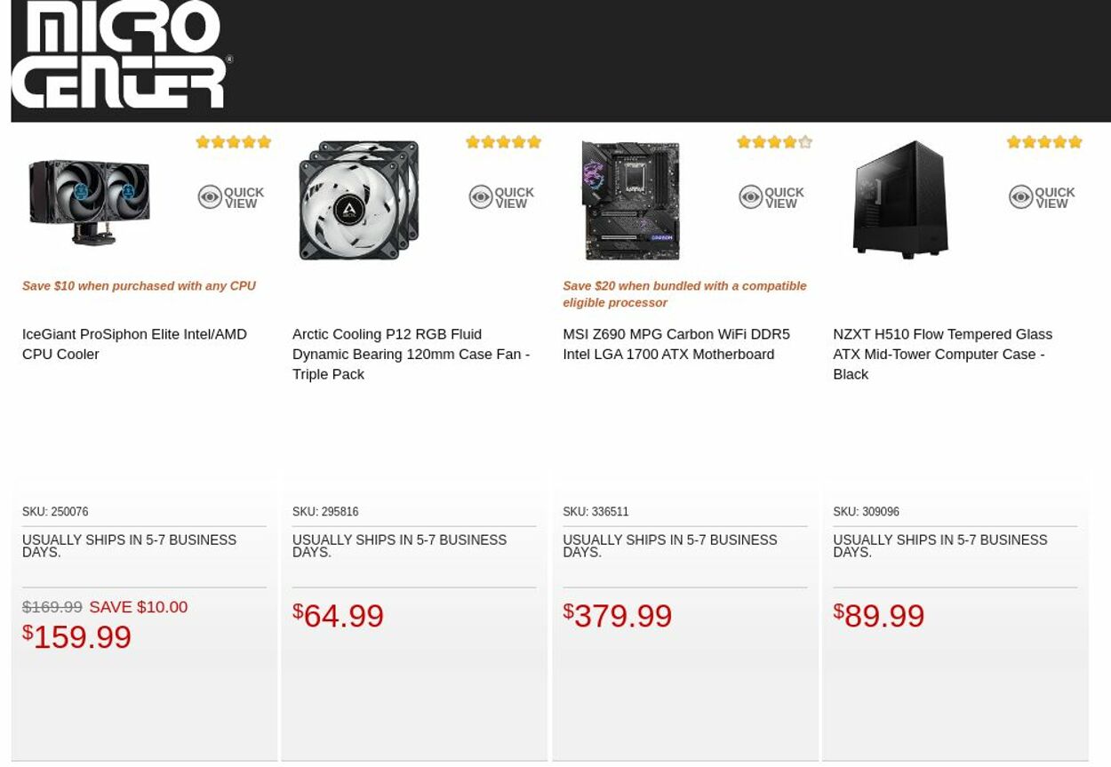 Catalogue Micro Center from 10/11/2022